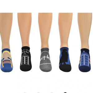 Dr Who ankle socks 5-pack - one size  Licensed NWT